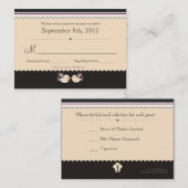 Violet & Blauwgroen Tortelduifjes RSVP-kaarten Informatiekaartje (Voorkant / Achterkant)