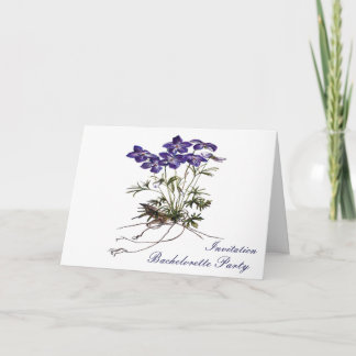 VIOLET Bloem botanische Bachelorete uitnodiging