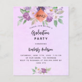 Violet bloem budget graduatie party uitnodiging flyer (Voorkant)