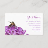 Violet bloem met bijen op wit! visitekaartje (Achterkant)