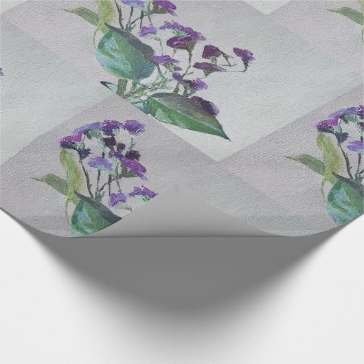 Violet bloem wrapping papier (Hoek)
