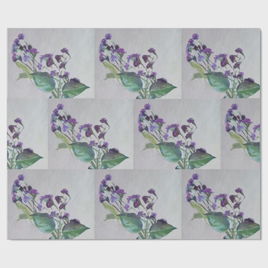 Violet bloem wrapping papier (Vlak)