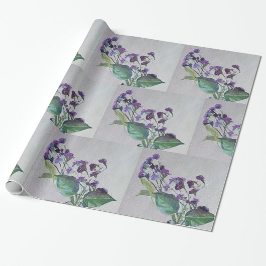 Violet bloem wrapping papier (Uitgerold)