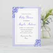 Violet Bloemen Baby Meisje Douche Uitnodiging kaar (Staand voorkant)