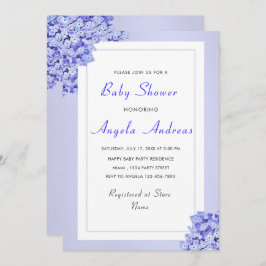 Violet Bloemen Baby Meisje Douche Uitnodiging kaar