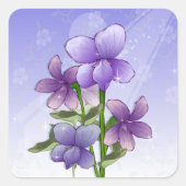 Violet bloemen bedankt stickers (Voorkant)