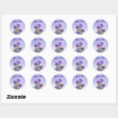 Violet bloemen bedankt stickers (Vel)