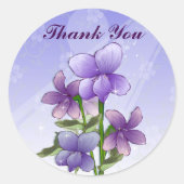 Violet bloemen bedankt stickers (Voorkant)