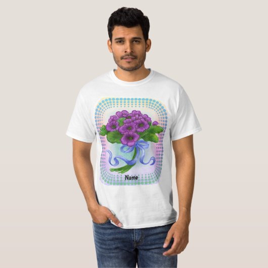 Violet bloemen Bouquet T-shirt (Voorkant volledig)