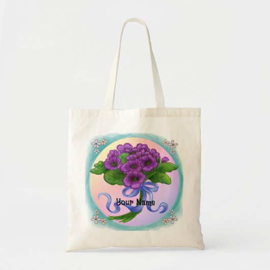 Violet bloemen Bouquet Tote Bag (Voorkant)