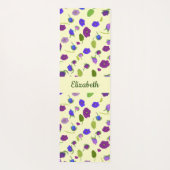 Violet bloemen en bladeren naam Yoga Mat (Achterkant)