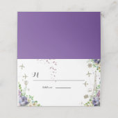 Violet Bloemen en Reizen Thema Huwelijksuitnodigin Plaatskaartje (Buitenkant ongevouwen)