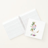  Violet Bloemen Gouden Folie Letter L Monogram Notitieboek (Binnen)