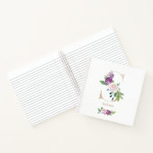  Violet Bloemen Gouden Folie Letter S Monogram Notitieboek (Binnen)