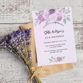 Violet bloemen groen luxe verjaardag kaart