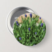 Violet bloemen knop ronde button 7,6 cm (Voorkant /achterkant)