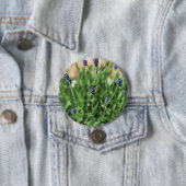 Violet bloemen knop ronde button 7,6 cm (In situ)