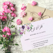 Violet bloemen lavendel bruiloft reactie RSVP-kaar RSVP Kaartje