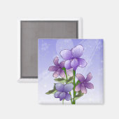 Violet bloemen magneet (Voorkant / Achterkant)