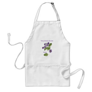 Violet bloemen paarse naam plaats Apron Standaard Schort