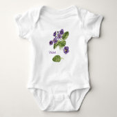 Violet bloemen paarse waterverf romper (Voorkant)
