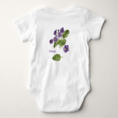 Violet bloemen paarse waterverf romper (Achterkant)