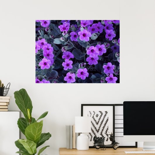 Violet bloemen poster (Thuiskantoor)