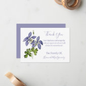  Violet Bloemen Sympathie Dank u kaarten Notitiekaartje (Voorkant / Achterkant in situ)