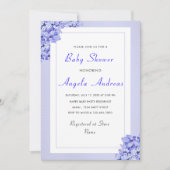 Violet Bloemen Violets Baby Jongen Douche Uitnodig (Voorkant)