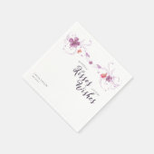 Violet Bloemen Vlinders Kussen & Wensen Baby Servet (Hoek)