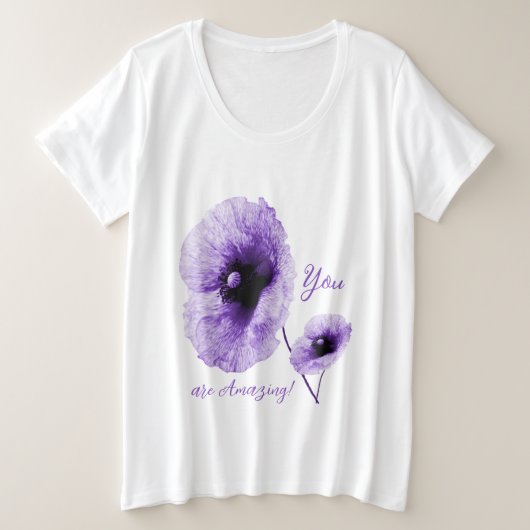 Violet Bloemen Vrouwen Plus-Size Basic T-shirt (Design voorkant)