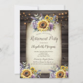 Violet Bloemen Zonnebloemen Bruin Hout Pensionerin Kaart (Voorkant)