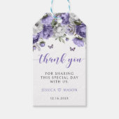 Violet bloemenbruiloft dank u gunst cadeau labels cadeaulabel (Voorkant)