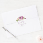 Violet bloemenbruiloft dank u gunst Sticker (Envelop)