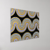 Violet Blue Abstract Wave Lines Art Pattern Gold Folie Afdrukken (Laagn)