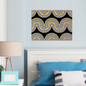 Violet Blue Abstract Wave Lines Art Pattern Gold Folie Afdrukken (Insitu (Slaapkamer))