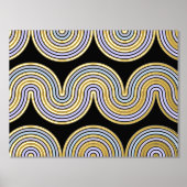 Violet Blue Abstract Wave Lines Art Pattern Gold Folie Afdrukken (Voorkant)