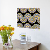 Violet Blue Abstract Wave Lines Art Pattern Gold Folie Afdrukken (Laag (Keuken))