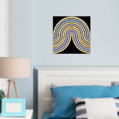 Violet Blue Abstract Wave Lines Art Pattern Gold Folie Afdrukken (Insitu (Slaapkamer))
