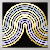 Violet Blue Abstract Wave Lines Art Pattern Gold Folie Afdrukken (Voorkant)