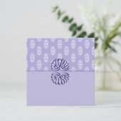 Violet Blue Damask Wedding Kaart (Staand voorkant)