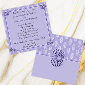 Violet Blue Damask Wedding Kaart