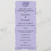 Violet Blue Damask Wedding Program Programmakaart (Voorkant)