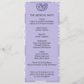 Violet Blue Damask Wedding Program Programmakaart (Achterkant)