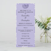 Violet Blue Damask Wedding Program Programmakaart (Staand voorkant)