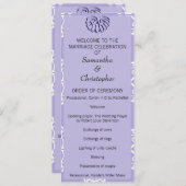 Violet Blue Damask Wedding Program Programmakaart (Voorkant / Achterkant)