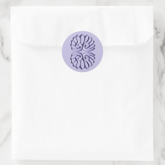 Violet Blue Damask Wedding Ronde Sticker (Tas)