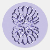 Violet Blue Damask Wedding Ronde Sticker (Voorkant)
