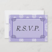 Violet Blue Damask Wedding RSVP (Voorkant)