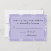 Violet Blue Damask Wedding RSVP (Achterkant)